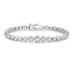 StoryEtain Tennis Bracelets for Women 925 Sterling Silver Moissanite Bracelet Tennis Bracelet Ladies Bracelets of Jewellery Gift for Women Girls