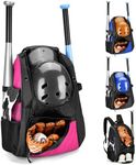 DAREKUKU Youth Baseball Backpack, Softball Bat Bag For Boys & Girls, Breathable T-Ball & Baseball Equipment & Gear, Durable Bat Backpack With Fence Hook, Shoe Compartment, Hold Bat, Glove, Helmet