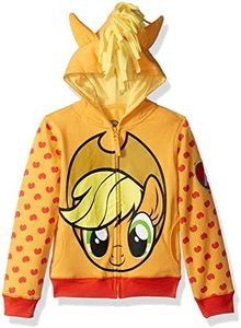 My Little Pony Girls' Apple Jack Costume Zip-up Hoodie, Orange/Yellow, 8-10