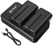 Artman NP-F550 Battery and Dual USB Charger for Sony NP-F970 F750 F550 F330 F530 F570 F770 F960, CCD-SC55, TR516 TR716 TR818 TR910 TR917, Battery for LED Light, Monitor, Camera Slider (2-Pack 2900mAh)