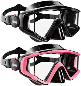 Aegend Snorkeling Diving Mask for Adult Youth Kids - Snorkel Gear 180° Panoramic View Leakproof Comfort, Perfect for Snorkeling, Freediving & Swimming (Black & Pink-2 Pack, Adult)