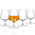 Luxbe - Cognac Brandy or Whiskey Crystal Glasses Snifter, Set of 4 - Handcrafted - Lead-Free Crystal Glass - Great for Spirits Drinks - 300ml