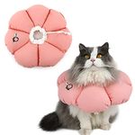 HiDREAM Cat Cone Collar,Cute Waterproof Elizabethan e Collar for Cats,Anti-Bite Lick Wound Healing Safety Cat Recovery Collar,Size L Pink Flower sall-Season Style…