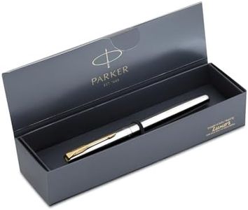 Parker Frontier Stainless Steel Gold Trim Fountain Pen | Corporate Gift | Ideal For Professional Use
