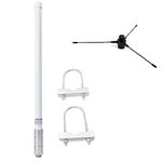 VHF Fiberglass 17” Ham Radio Base Antenna with Ground Plane Kit, 2 Meter 136-174mhz Mobile Transceiver HT Antenna SO239 Connector