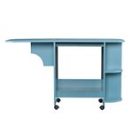 Southern Enterprises Eaton Rolling Craft Station Sewing Table 31.5" Wide, Turquoise Finish