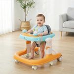 R for Rabbit Little Feet Sportz Baby Walker for Kids 9 to 18 Months for boy Girl Push Activity Walker with Music |(Orange Blue)