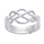 Silverly Celtic Knot Puzzle Solid Silver Rings for Women 925 - Men's Rings in Sterling Silver - Jewellery Gift - Unique Four Band - Promise Turkish Wedding Ring