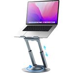 proffisy Laptop Stand for Desk Sitting/Standing Laptop Riser with 360 Degree Rotation Height Adjustable up to 18.9-inch Ergonomic Aluminum Laptop Stand for 11-17.3 inch Laptop Office Home,Grey