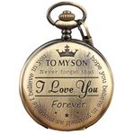 GT Gala Time Antique Retro Vintage to My Son Theme Pocket Watch Metalic Key Chain & Key Ring Car Bike Home Key Chain & Key Rings | Gift for Men & Women