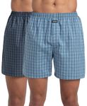 Jockey 1222 Men's Super Combed Mercerized Cotton Woven Checkered Boxer Shorts with Back Pocket (Pack of 2)_Multi Colour_L