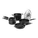 Cuisinart N51-12BK SmartNest Nonstick Aluminum Nesting Cookware Set, Black