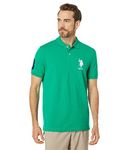 U.S. Polo Assn. Men's Solid Pique Polo, Deep Green, Large