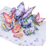 GUAGUA Pop Up Birthday Card 3D Butterfly Greeting Wedding Card Thank You Card for Mom Wife Girlfriend & Friends on Birthday Wedding Anniversary Thank You All Occasions Cards with Note & Envelope