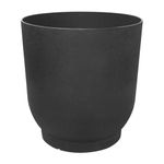 Tierra Verde 21in W x 20in H Florencia Modern Round X-Large Self-Watering Indoor/Outdoor Statement Planter, Black,Made in Canada
