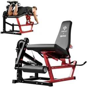 Mikolo Leg Extension and Curl Machine, Adjustable Leg Curl Machine, Seated Leg Extension and Lying Curl Machine for Home Gym, Leg Workout Equipment with Cable System, Red