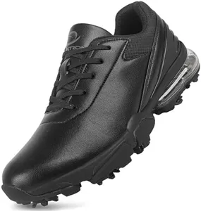 Zakey Spikes Golf Shoes Men Training Golf Sneakers Comfortable Walking Footwears for Golfers (14,07-Black)