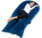 Meiz 65 inch Full Body Pregnancy Pillow and Maternity Pillow for Pregnant Women Sleeping with Velvet Cover, Blue