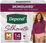 Depend Silhouette Incontinence and Postpartum Underwear for Women, Maximum Absorbency, Disposable, Medium, Pink and Black, 14 Count