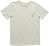 CARHARTT Unisex Kid's Short Sleeve Pocket T Tee Shirt, Heather Grey, 14-16