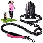 SparklyPets Hands-Free Dog Leash for Medium and Large Dogs – Professional Harness with Reflective Stitches for Training, Walking, Jogging and Running Your Pet (Pink, for 1 Dog)