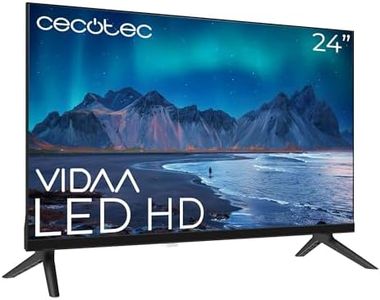 Cecotec Smart TV - TV LED 24 Pouces Résolution HD - Série A5 ALH50024. Smart TV VIDAA, système Audio Dolby, WiFi intégré, Sortie Casque, Chromecast, 3 HDMI et 2 USB