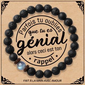 Lueaurra Cadeau pour Homme Bracelet Pierres Naturelles Homme Original Cadeau Ado Cadeaux Noel Homme Cadeau Anniversaire Bracelet Cadeaux pour Papa Fils Frère Amis