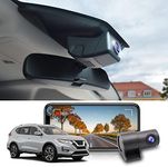 Fitcamx Front 2K+Rear 1080P Dash Cam Suitable for Nissan Rogue 2017 2018 2019 2020 S SL SV Hybrid Sport Utility 4D (8.1in), OEM Look, Dual HD Video WiFi, Loop Recording G-Sensor, Easy to Use 64GB Card