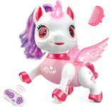 Britik Unicorn Toys for Girls Age 4-6: Robot Pets for Kid Remote Control Robot Toy for Ages 5-7 Smart Robot Girl Toy Age 4-5 Robot Toys for Kids 8-12 Birthday Gifts for 3 4 5 6 7 8 Year Old Girl, Pink