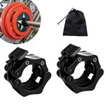 Barbell Clamps Olympic Bar Collars 2 Inch Quick Release Barbell Lock Clamp Locking Standard Bar Weight Plates Collar Clips for Workout Weightlifting Fitness Training Bodybuilding-Black