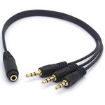 Tomost 3 Way Headphone Splitter Gold Plated 3.5mm TRS Female to 3 x 3.5mm TRS Male Aux Cable Audio Lead For MP3 Car