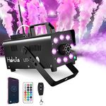 Smoke Machine, Hakuta Wi-Fi Smart Fog Machine with 8 LED Lights and 13 Colorful LED Lights Effect, App Control LED Fog Machine 500W 2300CFM with 300ml Fog Liquid Tank for Halloween, DJ, Party, Stage