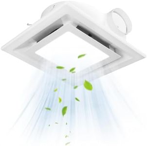 Yutesiri Bathroom Exhaust Fan with Light, 141CFM, 1.0Sones Low Noise Bathroom Ventilation Fan with 12W 6000K Adjustable LED Light Combo,Easy to Install for Home/Bath/Office/Hotel (12INCH)