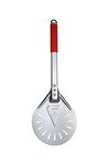 Inobify Turning Pizza Peel Perforated Aluminum Round Pizza shovel paddle with non-slip handle - outdoor oven tool (9")