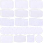 iFForce 40 PCs Sublimation Blanks Patches - Large Iron-on Patch with White Border - Exquisite Fabric Patches for DIY Hats Backpack T-Shirt Project (Mixed Shape White Border)
