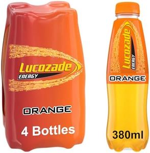 Lucozade Energy Drink, Orange Flavour, Fizzy, 4 Pack, 380ml Bottles