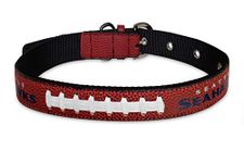 Pets First Tough Leather Pet Collar NFL Seattle Seahawks Premium Dog Collar, Limited Edition, Size Medium. Best & Strongest Heavy-Duty Dog Collar!, Medium (16-20"" Long & 1"" Wide) (SEA-3081-MD)