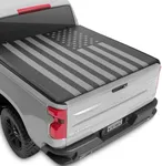 MotorBox Truck Tonneau Cover for Chevy Silverado 1500 / GMC Sierra 1500 2007-2018 with 5.8 ft Bed Length, All-Weather Soft Roll Truck Bed Cover for Truck Black Flag Print