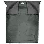 Trespass Unisex's CATNAP 3 Season Doble Sleeping Bag, Water Repellent 180 x 140 cm, Moss