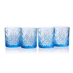 Pasabahce Timeless Glass from House of Pasabahce The Original Pasabahce from Turkey, Blue Transparent Timeless Glasses, 345 ml in Set of 4 Pcs, Perfect fit for Whisky/Juice.