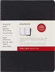 Moleskine X-Large Size 19 x 25 cm Subject Cahier Journal, Notebooks for Taking Notes, Cardboard Cover, Academic Page Layout, Colour Black and Cranberry Red, 160 Pages, Set of 2