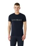 Emporio Armani Men's Emporio Armani Men's Crew Neck T-shirt Underlined Logo T Shirt, Navy, L UK