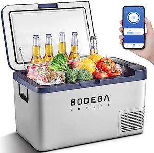 BODEGACOOLER 12 Volt Car Refrigerator, 27 Quart (25L) Car Fridge Portable Freezer (-4℉-68℉), Electric Cooler for Vehicles Truck RV Camping Travel Home Use -12/24V DC & 100V-240V AC, WIFI APP Control