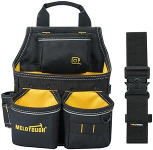 MELOTOUGH Electrician Tool Pouch with Belt,Tool Bag,13 Pockets Small Tool Pouch Designed for Electrician,Carpenter,Construction,Yellow,Father Day Deal