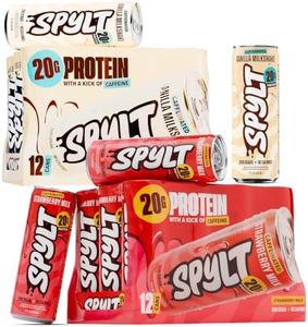 Spylt High Protein Vanilla/Strawberry Milk with 60mg Caffeine & 20g Protein - 90 Calories, Ready to Drink, Sugar Free, Lactose Free Milk, Perfect for Workout Recovery & Afternoon Pick Me Up - 12 Coun