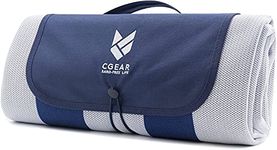 CGEAR SAND-FREE LIFE Family SandLite Sand-Free Beach Blanket, Navy Stripe, Medium - 1.55m x 2.0m, 1.7kg