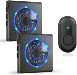 DAYTECH Wireless Doorbell with Strobe Light & 55 Melodies, 800ft Long Range Hearing Impaired Door Bell Chime for Home, 2 Receivers 1 Transmitter