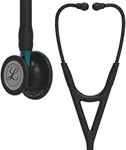 3M Littmann Cardiology IV Diagnostic Stethoscope, 6201, More Than 2X as Loud*, Weighs Less**, Stainless Steel Black-Finish Chestpiece, 69 cm (27") Black Tube, Blue Stem, and Black Headset