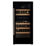 Carysil 31-Bottle Wine Chiller, Free Standing, Dual Cooling Zone (3°C-12°C White Wine & 12°C-20°C Red Wine), Adjustable Wooden Shelves with Toughened Glass Door, LED Display, Ideal for Home