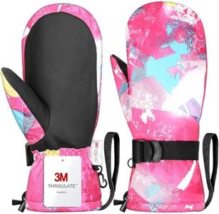 Odtmger Snow Mittens Waterproof Winter Ski Warm Gloves 3M Cotton Lined, Perfect for Couples & Family Winter Adventures